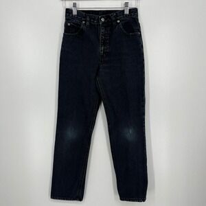 Vintage Brittania Kids Black Denim Jeans Straight Leg Slim Fit Size 14 Cotton